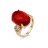 14716 Custom fashion 18k gold plated fake big gemstone ring for women