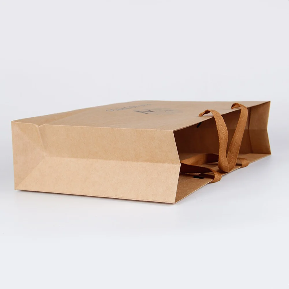 Custom Printing On Brown Merchandise Paper Bags Wholesale Buy