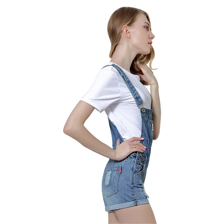 Overalls Shorts Ripped Jeans For Women Safari Style Front Big Package
