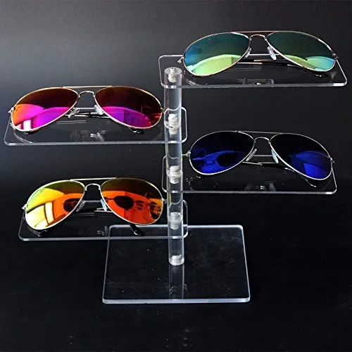 Clsaay 4layer Acrylic Sunglasses Display Rack Shelf Eyeglasses Showing