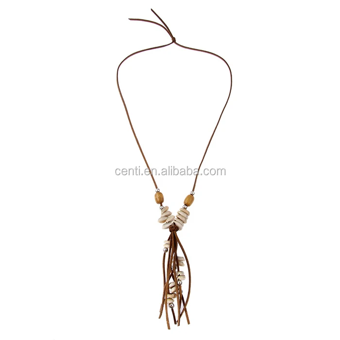 Summer New Design Shell Wooden Beads Necklace Shell Suede Leather Tassel  Necklace Boho Long Velvet Leather Necklace - Buy Wooden Beads Necklace,Suede  Leather Tassel Necklace,Velvet Leather Necklace Product on Alibaba.com