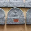 leather patch cheap wholesale custom beanies OEM Beanie/Winter/Knitted Caps Hats