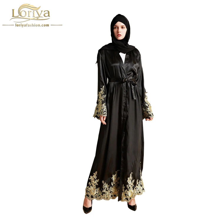 black and gold abaya