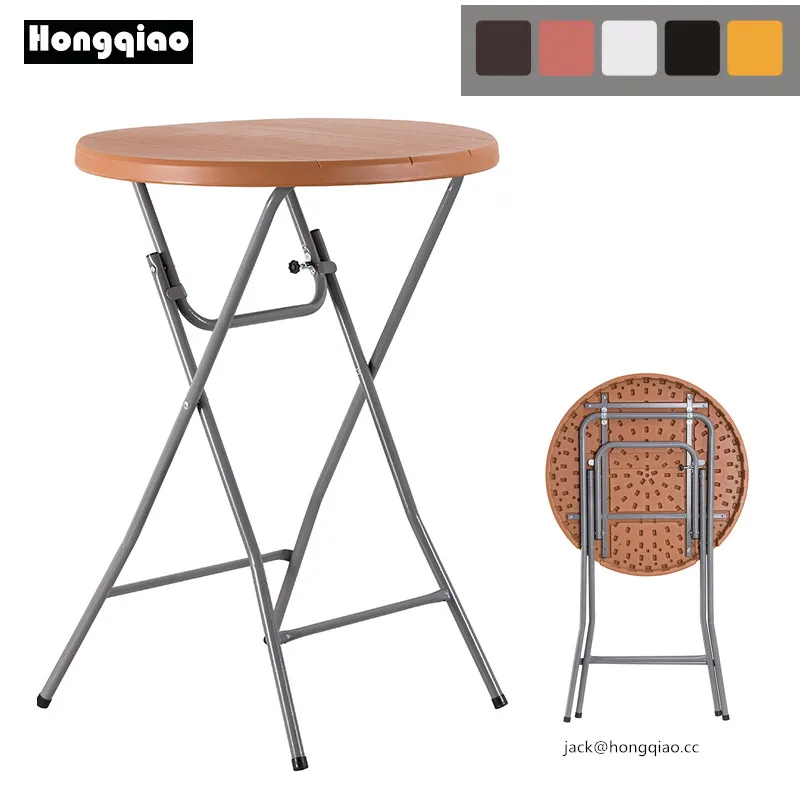 80cm Protable Plastic Folding Cocktail Bar Table With Steel Legs - Buy ...