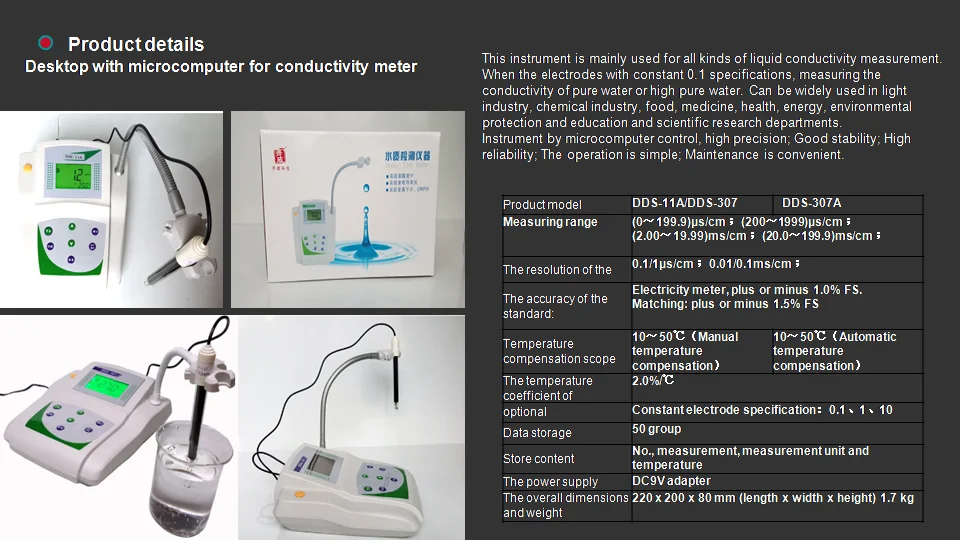 Qiwei Portable Conductivity Meter Of Laboratory Water Test Of