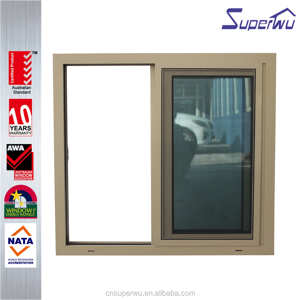Custom thermal break profile clear tempered glass for aluminium frame house office sliding window