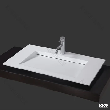 Solid Surface Wash Bowls Trough Sink Adm White Solid Surface Stone Resin Wall Hung Sink Modern Bathroom Sinks