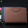 Vintage A4 Black Leather Padfolio Men Business Contract Password Document Bag