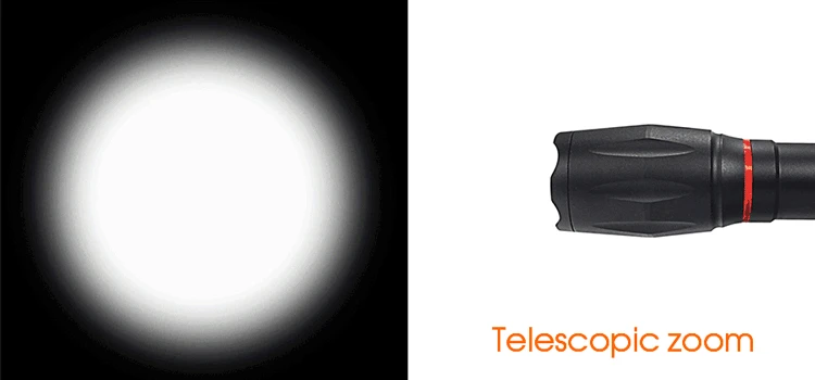 2 IN 1(XPE+COB) Rechargeable Zoomable Flashlight(250m beam). Removable 18650 Battery. AAA batteries Compatible 13