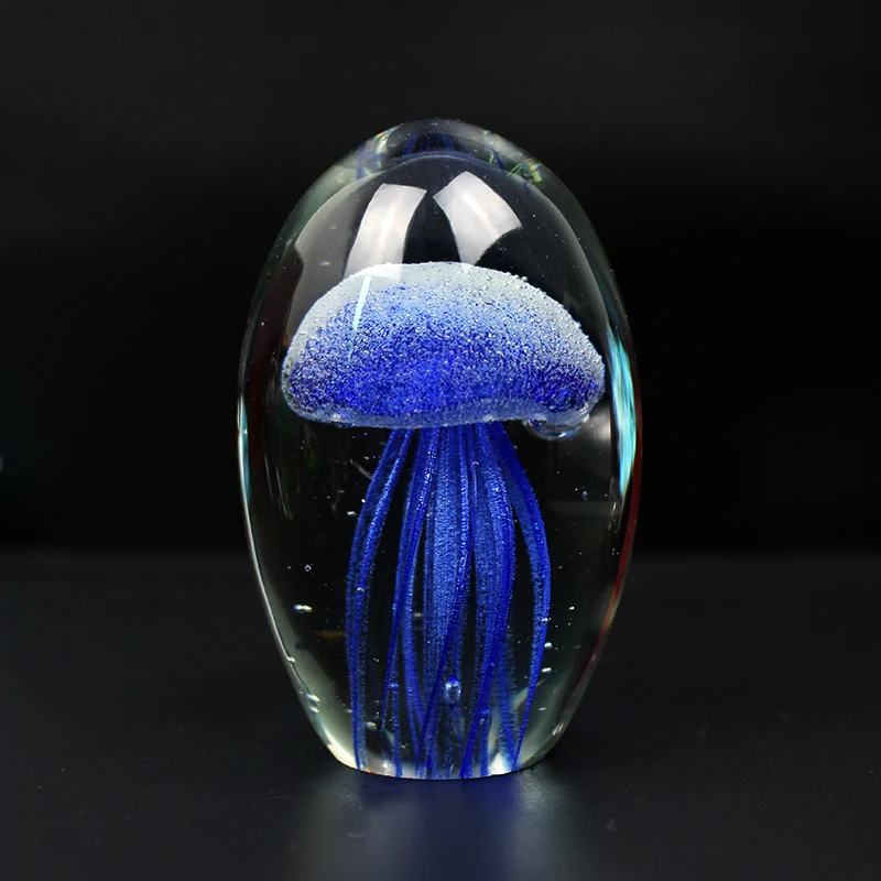 Colored Handmade Glow Glass Jellyfish Paperweight Crystal Valentines ...