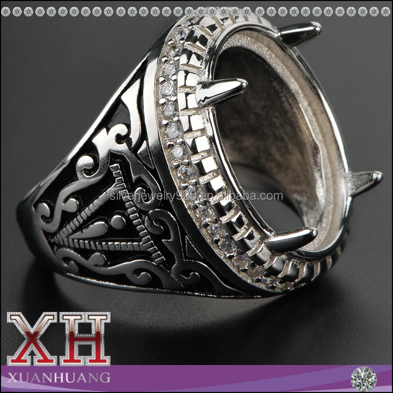 2015 Custom Design Indonesia Sterling Silver Big Stone Finger Ring
