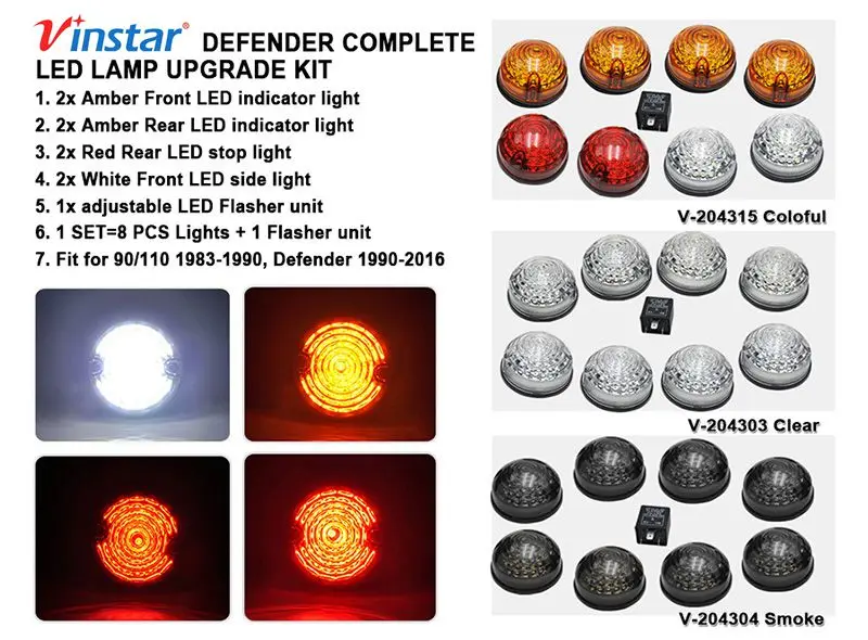 For Defender Freelander Discovery Led Side Repeater Indicators Lamp E4