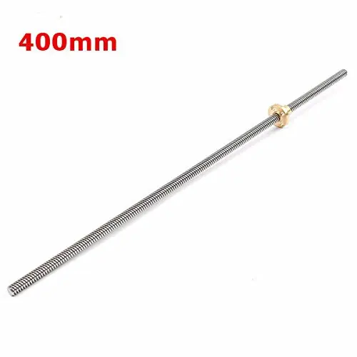Lead Screw Rod - Lead Screw Set - 8mm T8x2 150/200/250/300/400/500mm Lead Screw with Nut - 400mm ( 8mm Screw Lead Set )