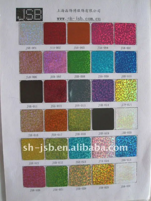 Sequin color card