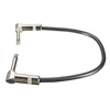 Black 30cm Guitar Cable Cord Effect Pedal Instrument Guitar Patch With Silver Right Angle Plug For Guitar/ Bass
