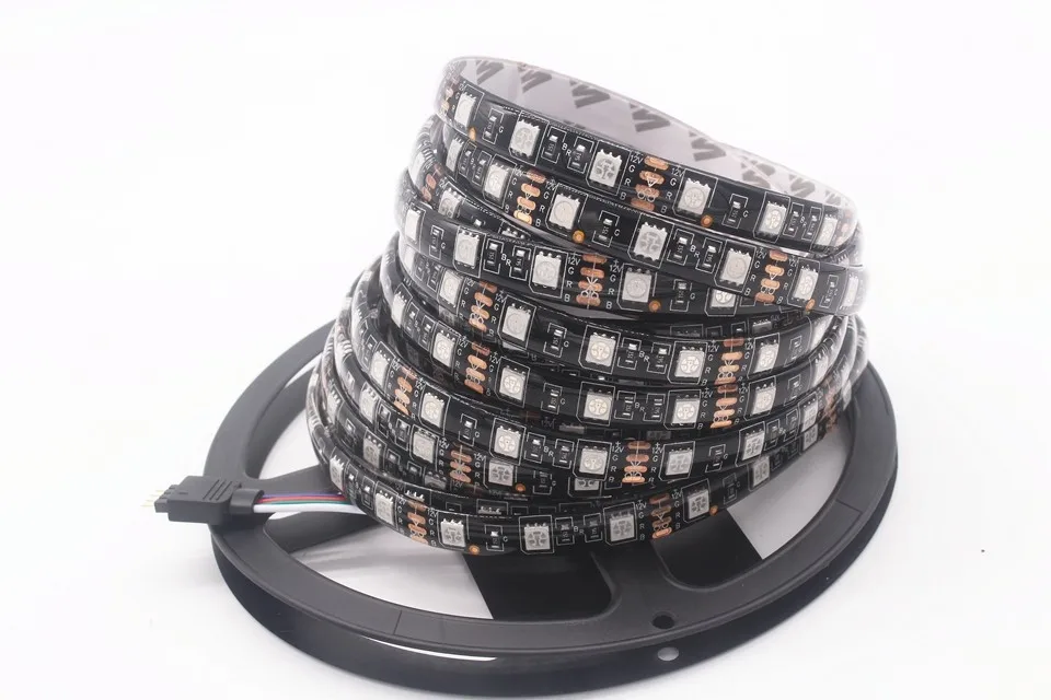 waterproof ip 67 apa102 5050smd black pcb 5v individual adressable RGB LED strips