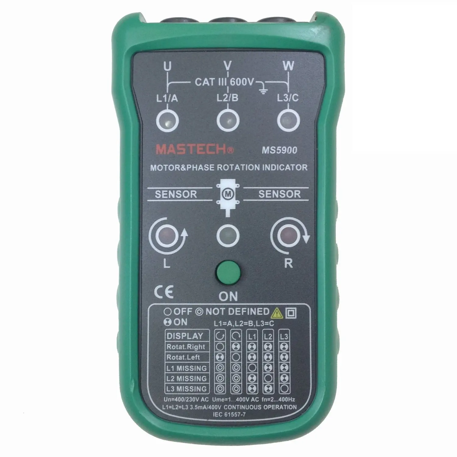 Buy Mastech MS5900 handheld Three Phase Rotation Indicator Motor and 3 ...
