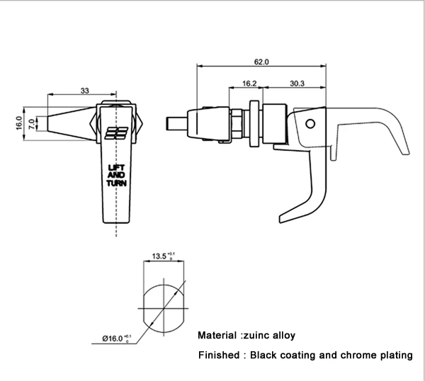Fs2262 Lift And Turn Latchs And Cam Lock For Mail boxes Lock Post