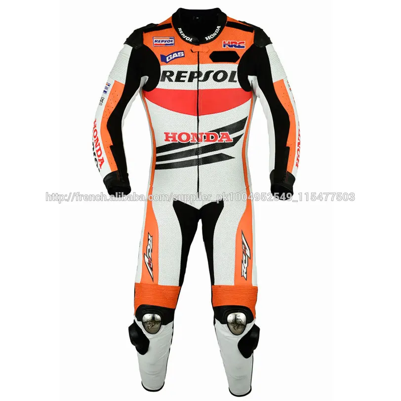 Repsol-Honda Motorbike Racing Gants en Cuir pour Motard Taille L
