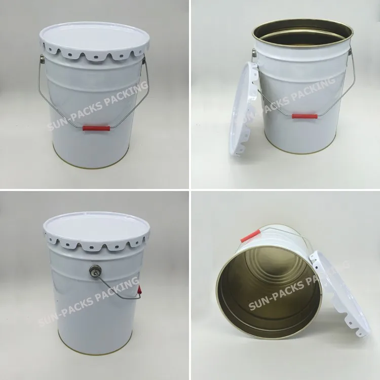 20l Round 5 Gallon Paint Bucket / Chemical Paint Pail Drum Buy 5