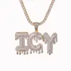 New Design ICY Dripping Bubble Letter Custom Pendant Necklace