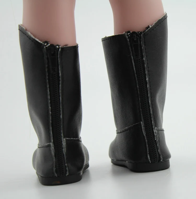 Black Buckle Boots for 18/" American Girl Doll Black Boots Black Doll Boots Shoes