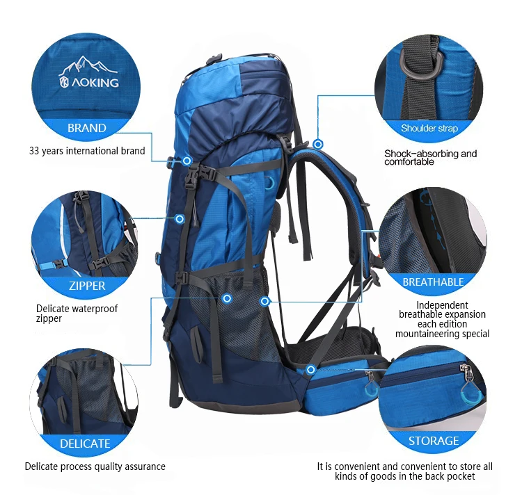 2021 70 Litre Backpacks Hicking Backpack Bags External Frame Hiking ...