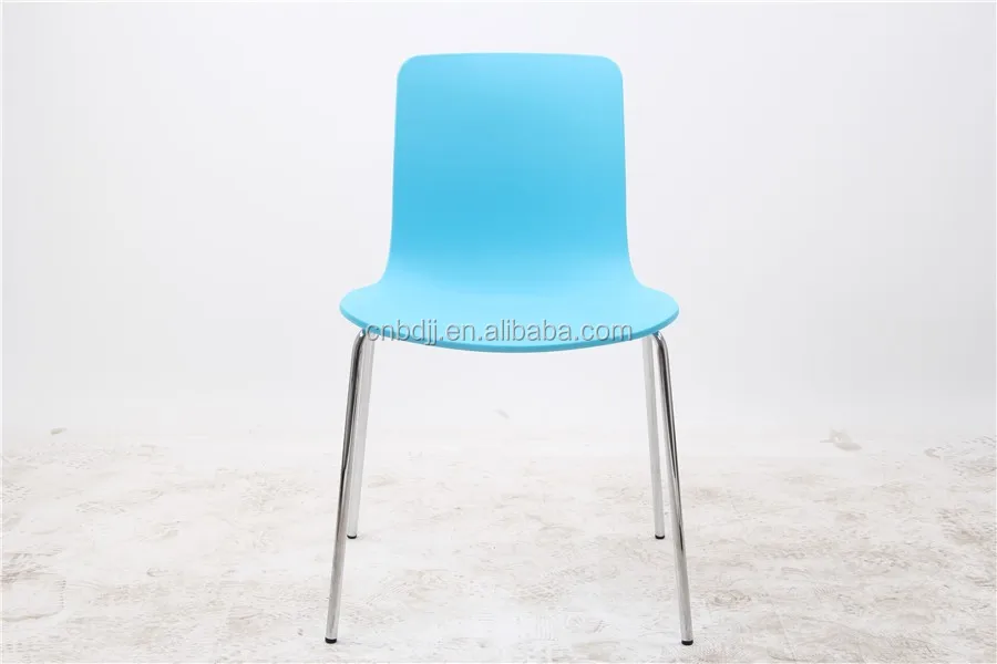 De color barato silla plastico modernas con patas de metal cromado ... Silla sslon acero plastico mofernas