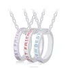 ring holder necklace custom engraved letter best friends forever Bff necklace set of 3