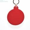 Free Shipping MOQ 20pcs Wholesale round real leather keychain for christmas gift key ring view video