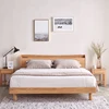Free Sample French Modern Solid Wood Bunk Bedroom Furniture King Size Oak Wooden Bed