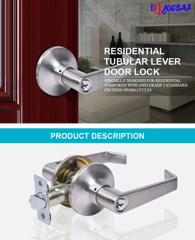 Safe Tubular Mechanism Double Sided Door Handle Lever Lock Buy Double