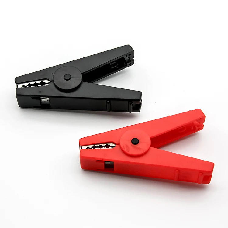 
plastic battery alligator clip with stainless steel teeth 