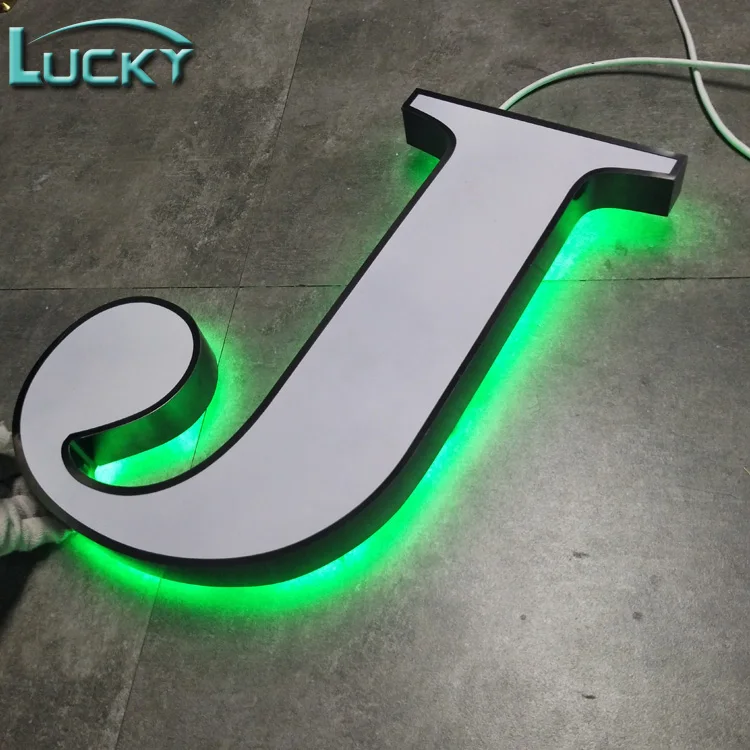 stock LED RGB frontlit logo channel laser cut acrylic letters sign board shop sign