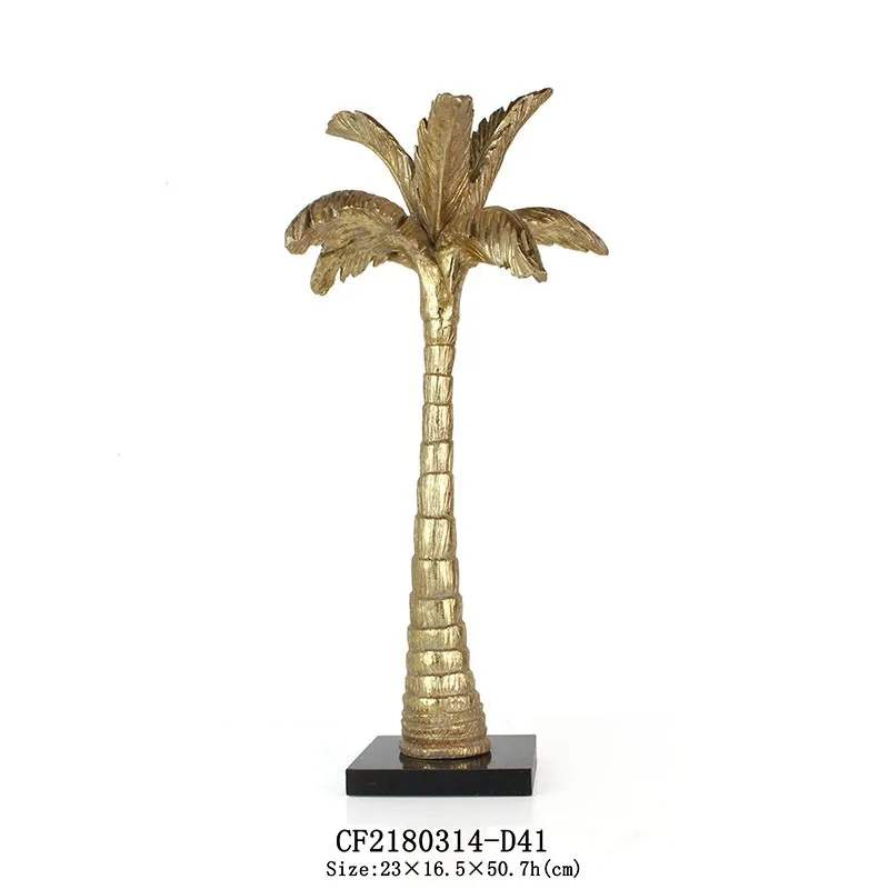 Resin Coconut Tree Home Decoration Marble Base supplier