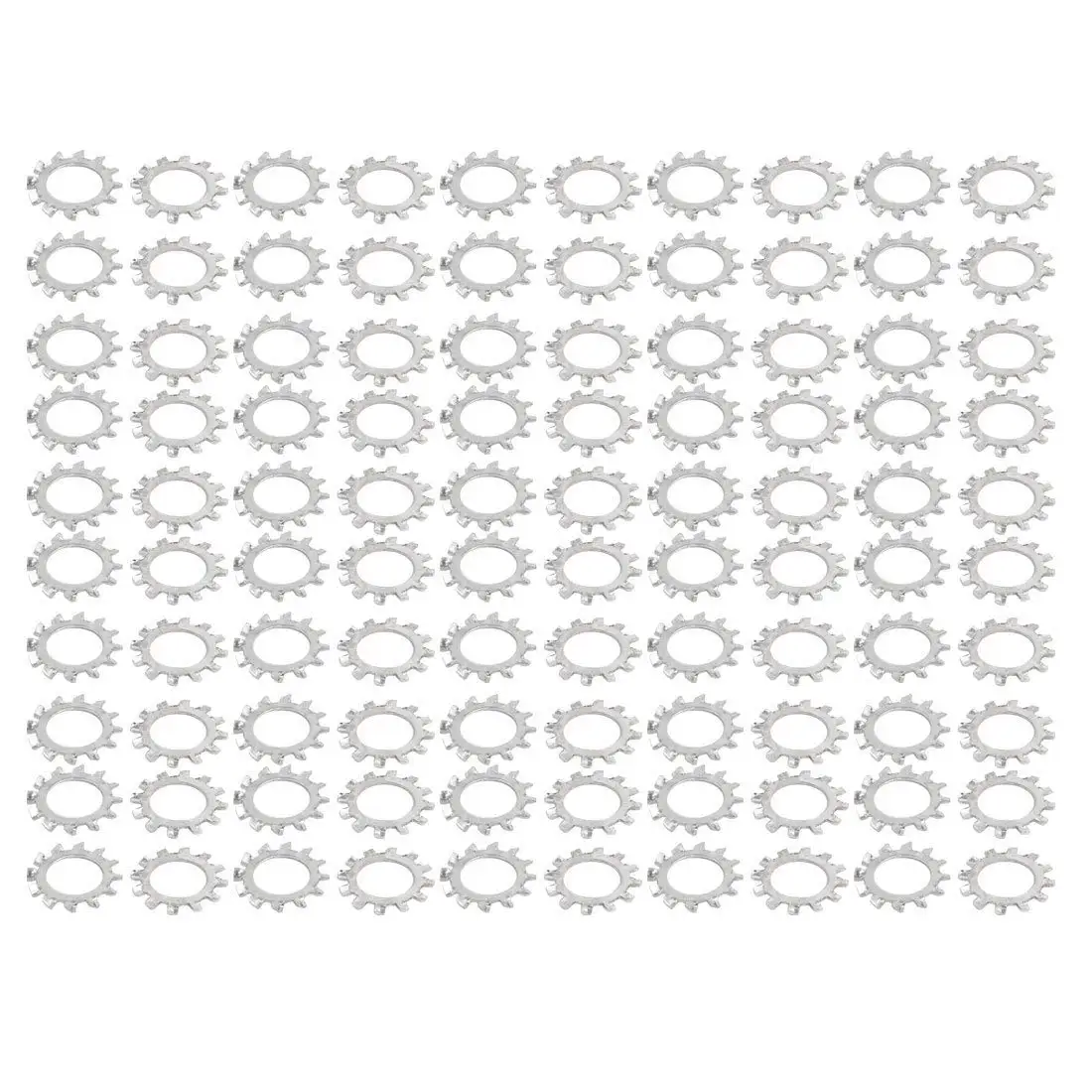 uxcell 5mm Inner Dia Stainless Steel External Tooth Lock Washer Silver Tone 50pcs