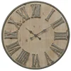 Gear Wood and Galvanized Metal Industrial Wall Clock Plain Moving Wall Clock