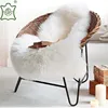 Shaggy wool wood bench covers Natural off white Single Fleece Sheepskin Rugs