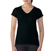 Cheap price hot sale Chinese clothing manufacturers T shirt 100% polyester v-neck t shirt tight tshirts for women