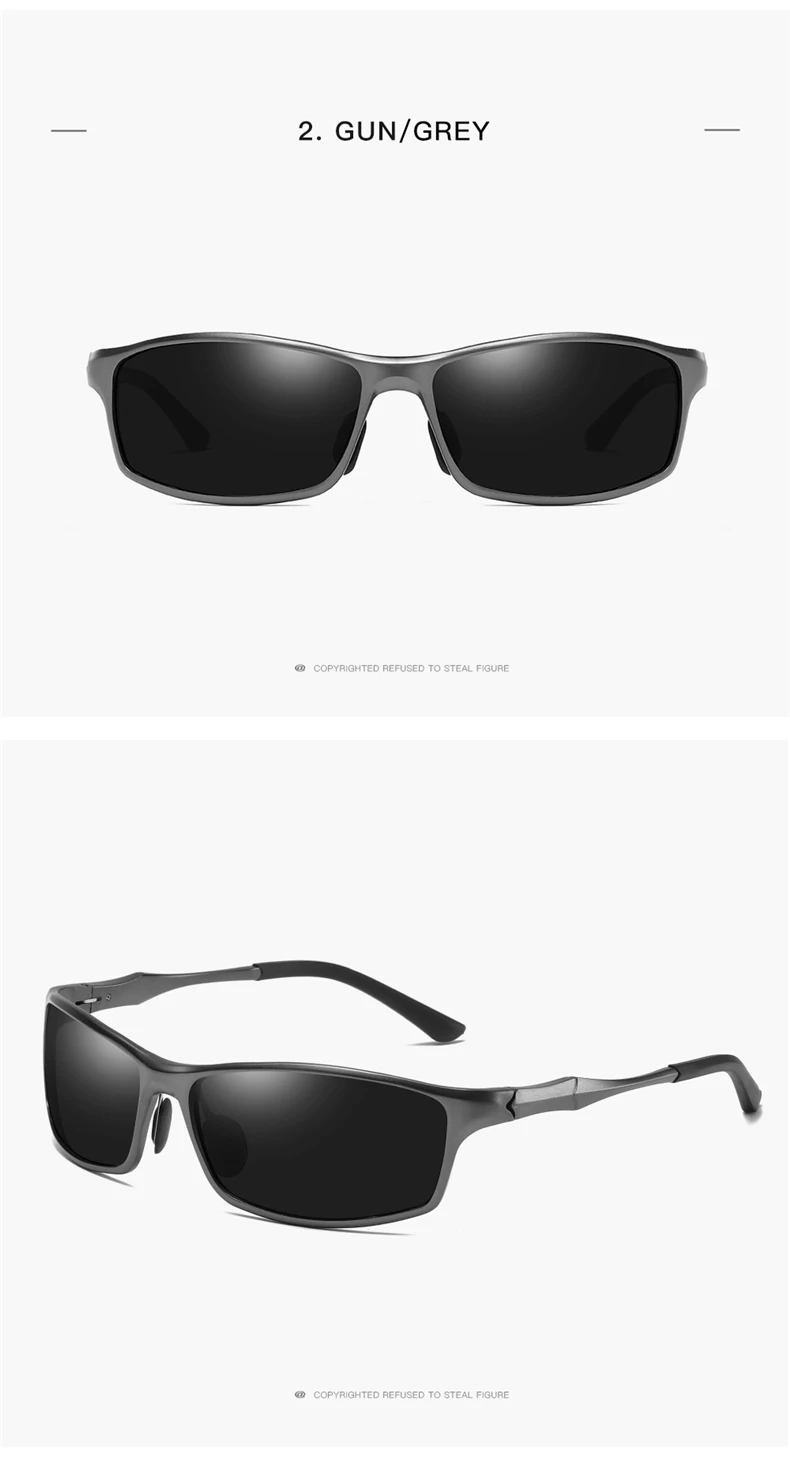 Classic Sports Polarized Sunglasses For Men Al-mg Frame Uv Protection ...