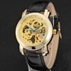 WINNER Men's Skeleton Automatic Mechanical luminous belt wrist watch to develop