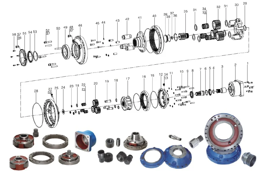 BREVINI EM1250 Gearbox Reducer Used For Slewing/SWING Drive