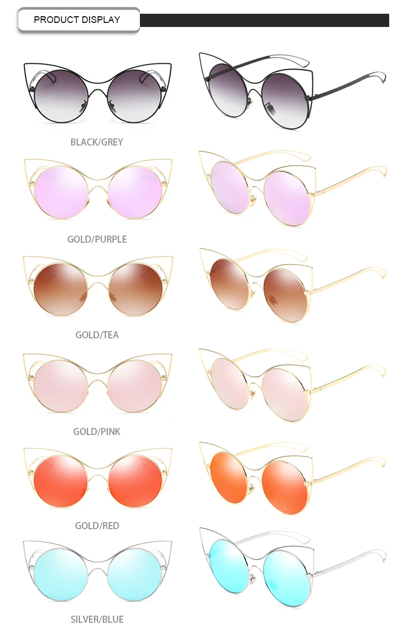 Vintage Summer Cat Eye Designer Women Ladies UV400 Shades Sunglasses