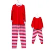 Wholesale red and white stripe family christmas pajamas for kids 100% cotton