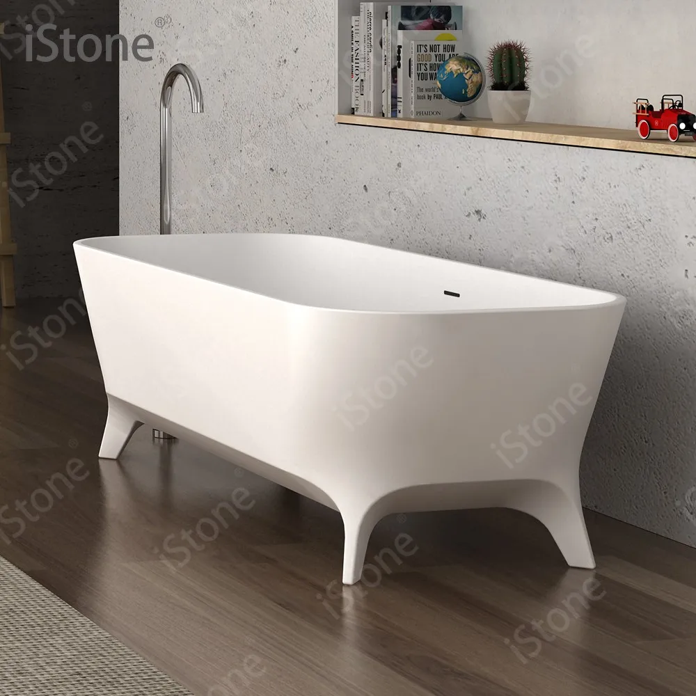 Pmma Solid Surface Composite Stone Freestanding Bath Tub Stone Tub