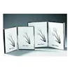 Metal iron nickel plate double photo picture frame with glass and black velvet backboard