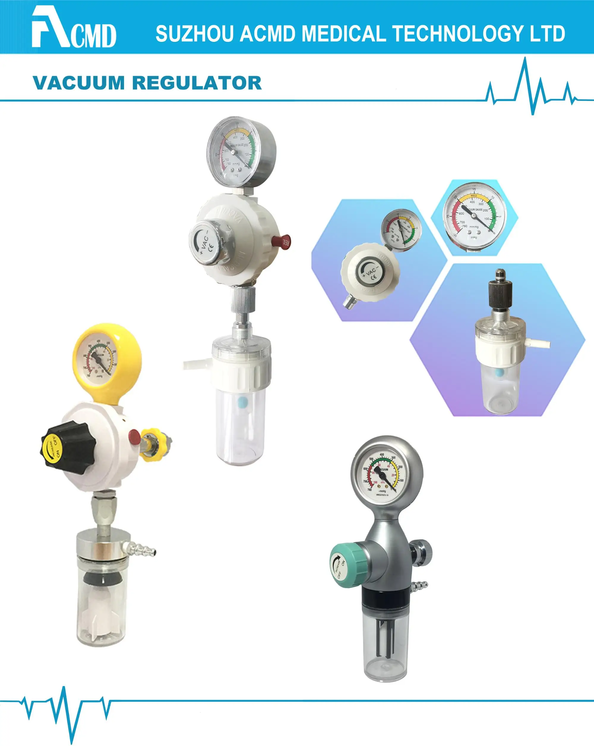 Wall Mounted Afmal15 Oxygen Flow Meter With Humidifier For Bed Head