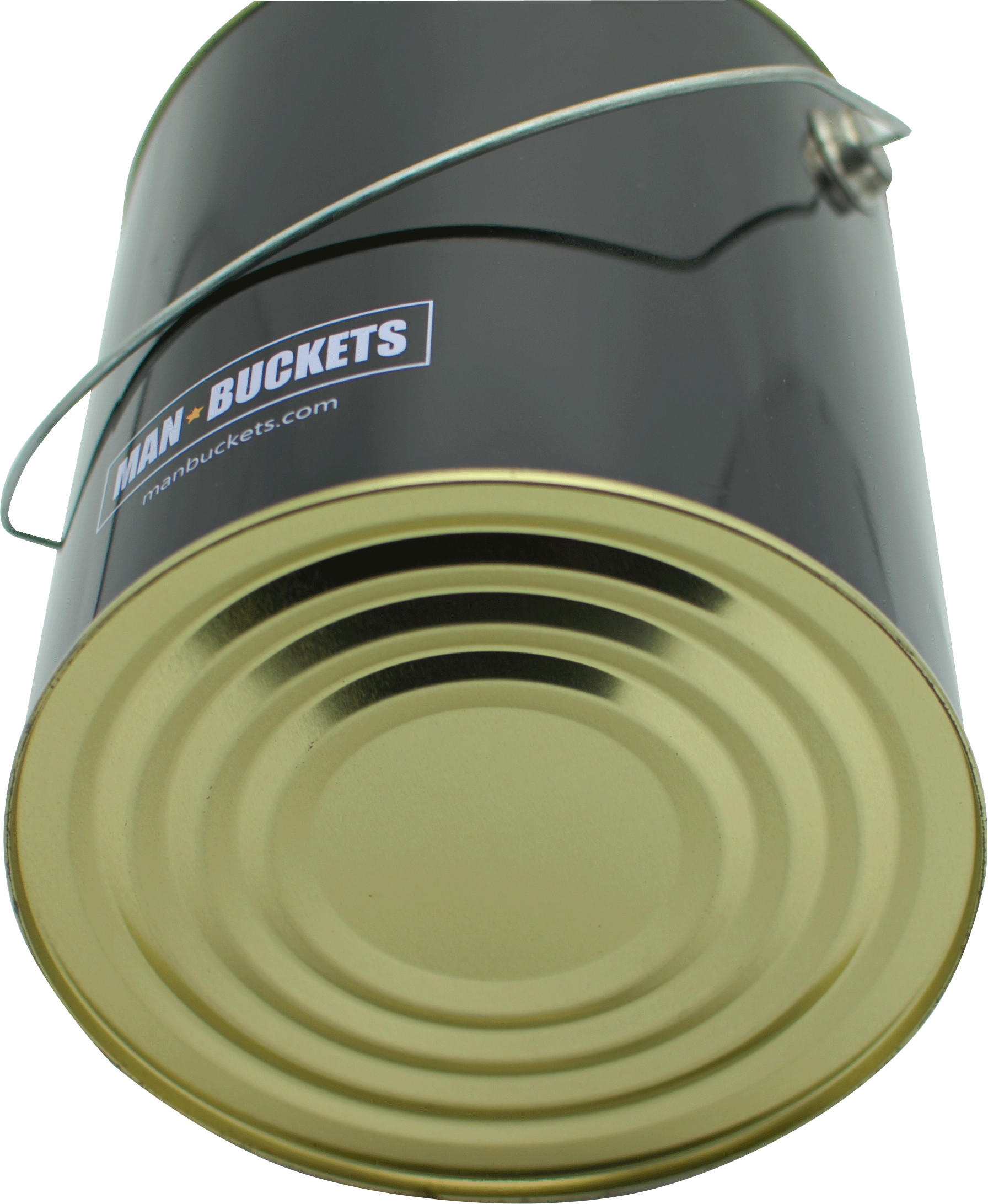 2.5l Cylindrical White Coating Tin Pail,Metal Bucket With Tripe Tight Lid And Metal Handle,Round