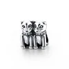 Wholesale Couple Cats Jewelry Making Supplies Silver Beads