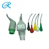 Compatible one-piece Emtel Fx 2000 5 lead ecg cable,snap,IEC